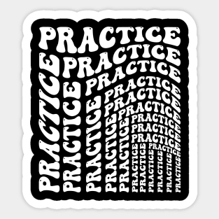 Practice modern wave typography design Sticker